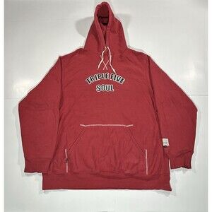 Vintage 90s Triple Five Soul 555 Hoodie Sweatshirt Men XL Red Pullover Y2K Rare